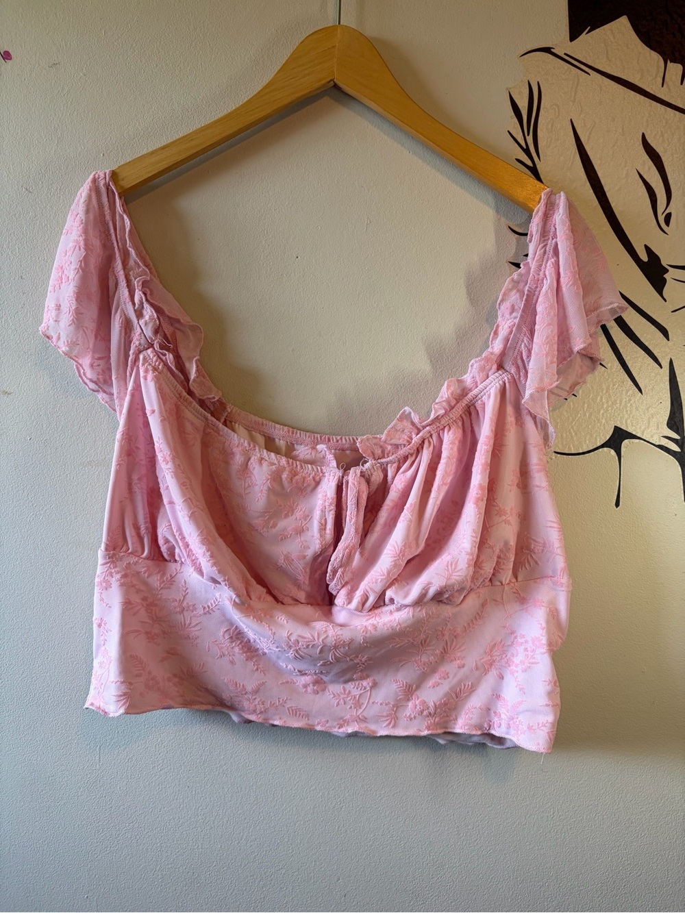 Pink Floral Off-Shoulder Women’s Top
